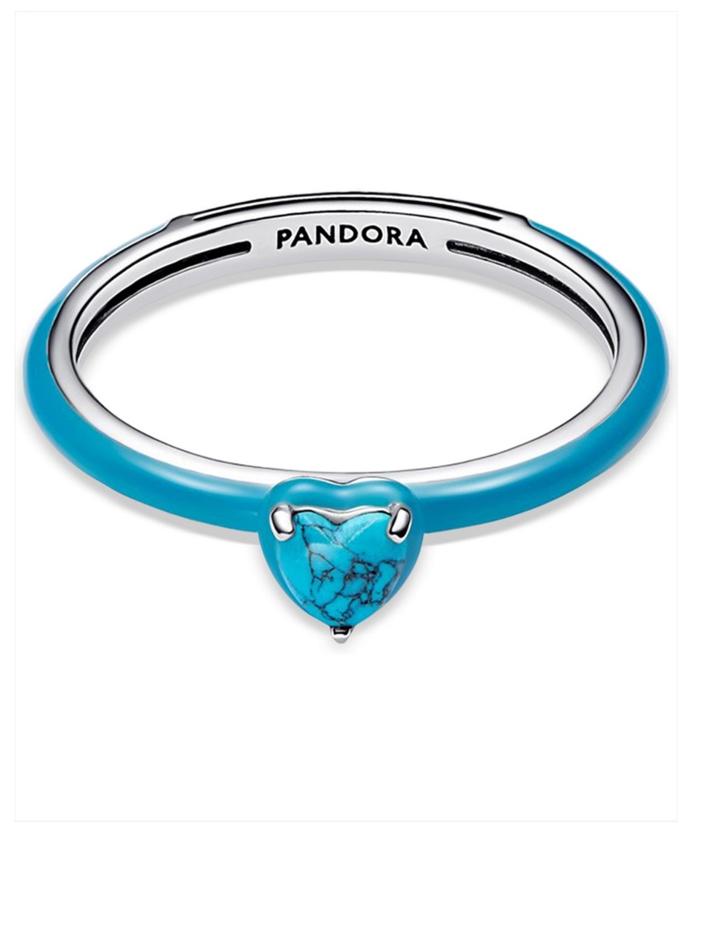 Pandora Turquoise Heart Stone Ring-NEW